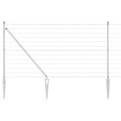 Clôture avec poteau Argenté 1,4 x 10 m Acier 528146528146