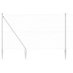 Clôture avec poteau Argenté 1,5 x 10 m Acier 528153528153