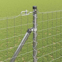Clôture avec poteau Argenté 1,5 x 10 m Acier 528153528153