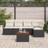 Ensemble de canapé de jardin avec coussin 6 pcs Noir polyrotin 528159528159
