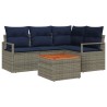 Ensemble de canapé de jardin avec coussin 5 pcs Gris polyrotin 528161528161