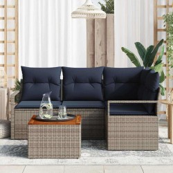 Ensemble de canapé de jardin avec coussin 5 pcs Gris polyrotin 528161528161