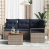 Ensemble de canapé de jardin avec coussin 5 pcs Gris polyrotin 528161528161