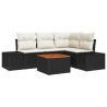 Ensemble de canapé de jardin avec coussin 5 pcs Noir polyrotin 528162528162