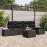 Ensemble de canapé de jardin avec coussin 6 pcs Noir polyrotin 528163528163