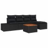 Ensemble de canapé de jardin avec coussin 6 pcs Noir polyrotin 528163528163