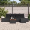 Ensemble de canapé de jardin avec coussin 6 pcs Noir polyrotin 528163528163