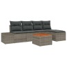 Ensemble de canapé de jardin avec coussin 6 pcs Gris polyrotin 528165528165