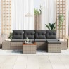 Ensemble de canapé de jardin avec coussin 6 pcs Gris polyrotin 528165528165