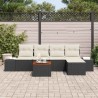 Ensemble de canapé de jardin avec coussin 6 pcs Noir polyrotin 528166528166