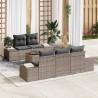 Ensemble de canapé de jardin avec coussin 6 pcs Gris polyrotin 528168528168