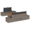 Ensemble de canapé de jardin avec coussin 6 pcs Gris polyrotin 528168528168