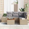Ensemble de canapé de jardin avec coussin 5 pcs Beige polyrotin 528171528171