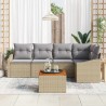 Ensemble de canapé de jardin avec coussin 6 pcs Beige polyrotin 528172528172