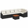 Ensemble de canapé de jardin avec coussin 7 pcs Noir polyrotin 528174528174