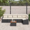 Ensemble de canapé de jardin avec coussin 7 pcs Noir polyrotin 528174528174