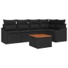 Ensemble de canapé de jardin avec coussin 6 pcs Noir polyrotin 528175528175