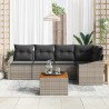 Ensemble de canapé de jardin avec coussin 6 pcs Gris polyrotin 528176528176