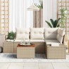 Ensemble de canapé de jardin avec coussin 5 pcs Beige polyrotin 528177528177