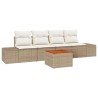 Ensemble de canapé de jardin avec coussin 5 pcs Beige polyrotin 528179528179