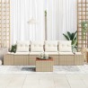Ensemble de canapé de jardin avec coussin 5 pcs Beige polyrotin 528179528179