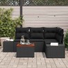 Ensemble de canapé de jardin avec coussin 5 pcs Noir polyrotin 528181528181