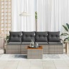 Ensemble de canapé de jardin avec coussin 5 pcs Gris polyrotin 528183528183