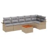 Ensemble de canapé de jardin avec coussin 7 pcs Beige polyrotin 528186528186