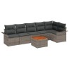 Ensemble de canapé de jardin avec coussin 7 pcs Gris polyrotin 528187528187