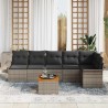 Ensemble de canapé de jardin avec coussin 7 pcs Gris polyrotin 528187528187