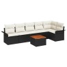 Ensemble de canapé de jardin avec coussin 7 pcs Noir polyrotin 528188528188