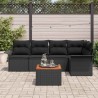 Ensemble de canapé de jardin avec coussin 6 pcs Noir polyrotin 528189528189