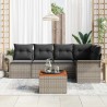 Ensemble de canapé de jardin avec coussin 6 pcs Gris polyrotin 528190528190