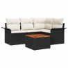 Ensemble de canapé de jardin avec coussin 5 pcs Noir polyrotin 528191528191