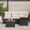 Ensemble de canapé de jardin avec coussin 5 pcs Noir polyrotin 528191528191