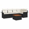 Ensemble de canapé de jardin avec coussin 6 pcs Noir polyrotin 528192528192