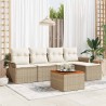 Ensemble de canapé de jardin avec coussin 6 pcs Beige polyrotin 528195528195