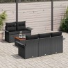 Ensemble de canapé de jardin avec coussin 6 pcs Noir polyrotin 528196528196