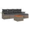 Ensemble de canapé de jardin avec coussin 6 pcs Gris polyrotin 528197528197