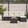 Ensemble de canapé de jardin avec coussin 6 pcs Noir polyrotin 528198528198