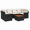 Ensemble de canapé de jardin avec coussin 7 pcs Noir polyrotin 528199528199
