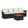 Ensemble de canapé de jardin avec coussin 5 pcs Noir polyrotin 528201528201