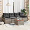 Ensemble de canapé de jardin avec coussin 5 pcs Gris polyrotin 528205528205