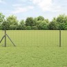 Clôture avec poteau Gris 0,4 x 50 m Acier et PVC 528217528217
