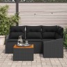 Ensemble de canapé de jardin avec coussin 5 pcs Noir polyrotin 528218528218