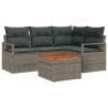 Ensemble de canapé de jardin avec coussin 5 pcs Gris polyrotin 528219528219