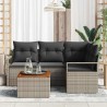 Ensemble de canapé de jardin avec coussin 5 pcs Gris polyrotin 528219528219