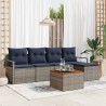 Ensemble de canapé de jardin avec coussin 6 pcs Gris polyrotin 528226528226