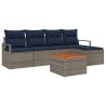 Ensemble de canapé de jardin avec coussin 6 pcs Gris polyrotin 528226528226