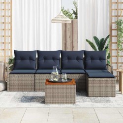 Ensemble de canapé de jardin avec coussin 6 pcs Gris polyrotin 528226528226